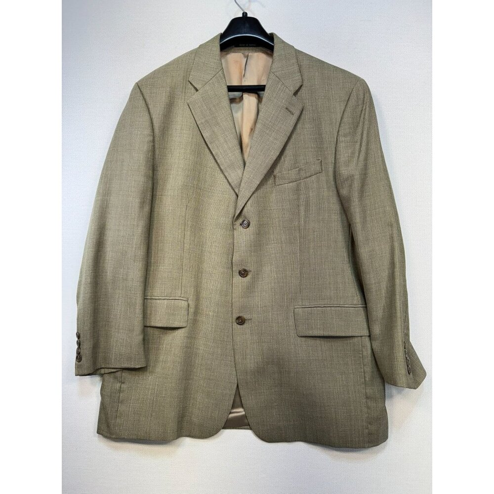 Lauren Ralph Lauren Mens Blazer Jacket 44T Tan Wool Linen Blend